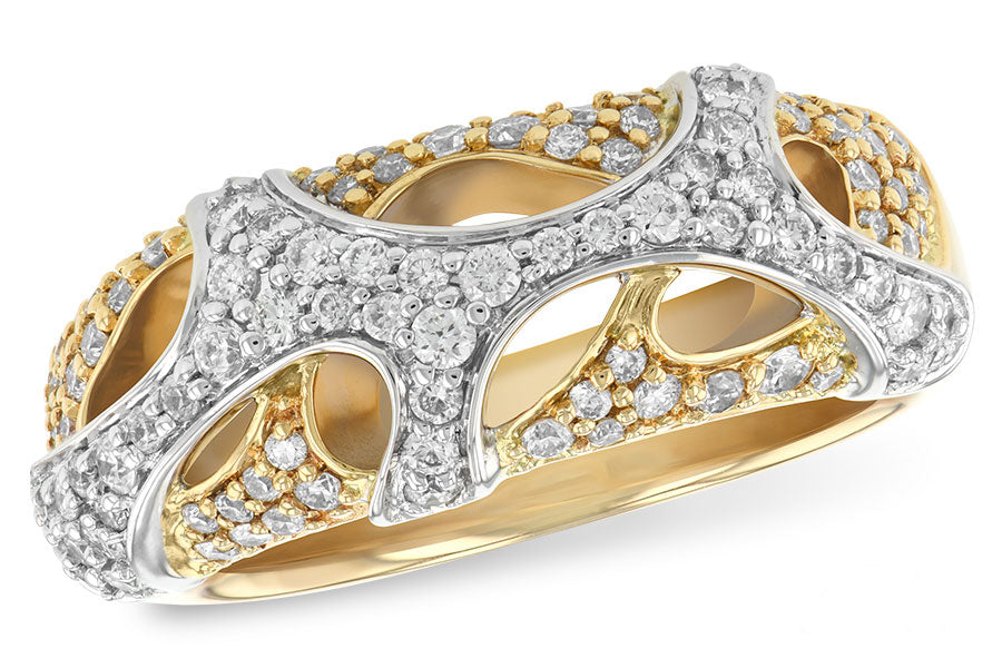 Allison Kaufman Diamond Ring in 14K Yellow & White Gold, 0.66 ctw