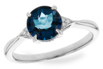 Allison Kaufman London Blue Topaz & Diamond Ring in 14K White Gold, 1.62 ctw