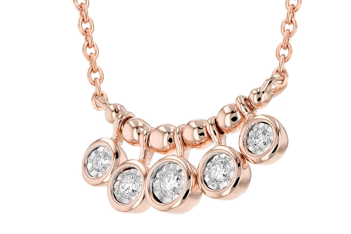 Allison Kaufman Diamond Necklace in 14K Rose Gold, 0.09 ctw, alternate view