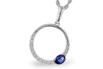 Allison Kaufman Sapphire & Diamond Necklace in 14K White Gold, 0.43 ctw