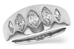 Allison Kaufman Fancy-Cut Diamond Wedding Band in 14K White Gold, 0.95 ctw