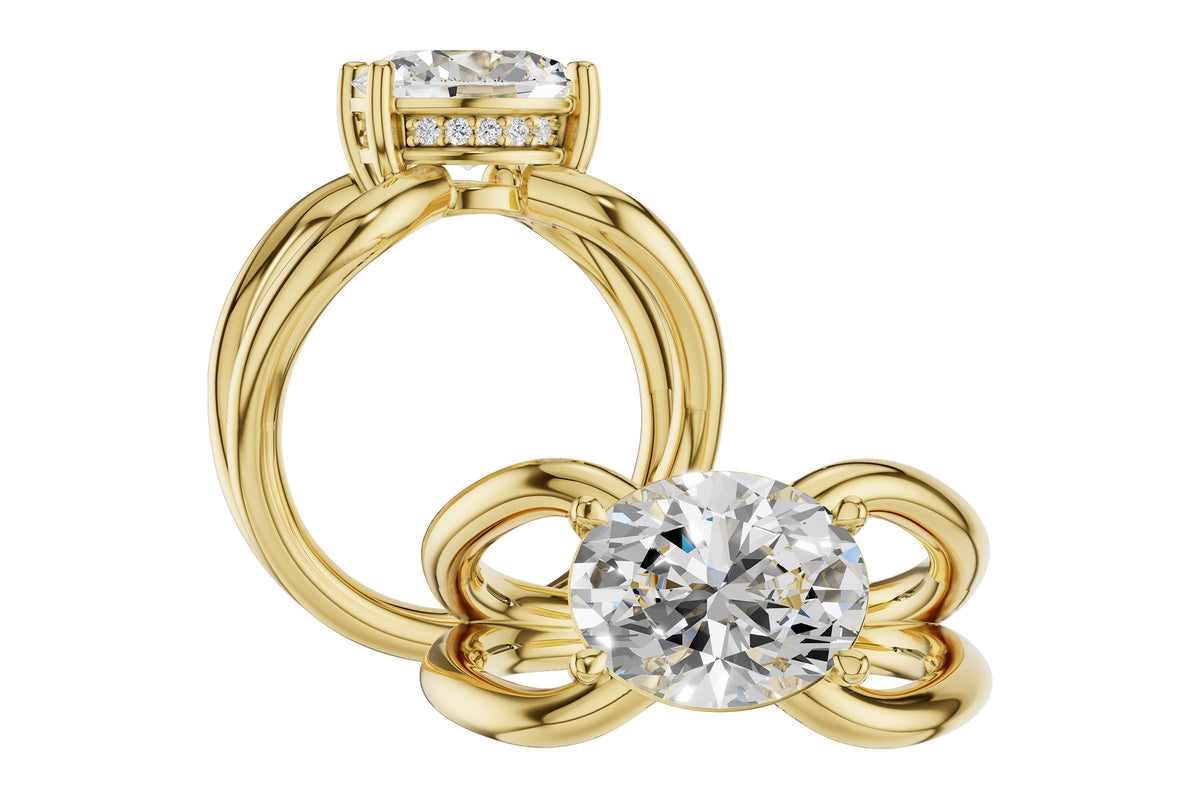 Allison Kaufman Diamond Engagement Ring Semi-Mount in 14K Yellow Gold, 0.08 ctw (L7929), alternate view