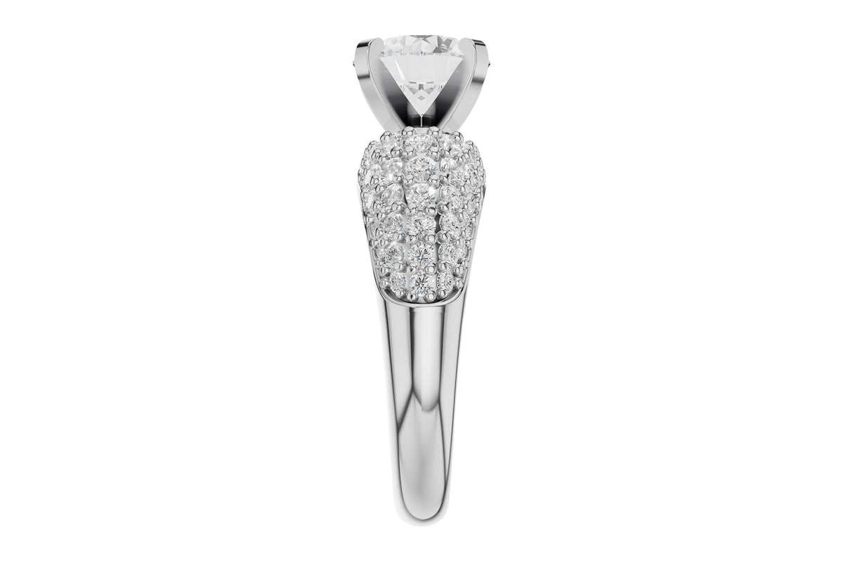 Allison Kaufman Diamond Engagement Ring Semi-Mount in 14K White Gold, 1.02 ctw, alternate view