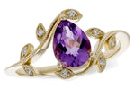 Allison Kaufman Amethyst & Diamond Ring in 14K Yellow Gold, 0.94 ctw