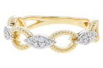 Allison Kaufman Diamond Wedding Band in 14K Yellow & White Gold, 0.20 ctw, alternate view