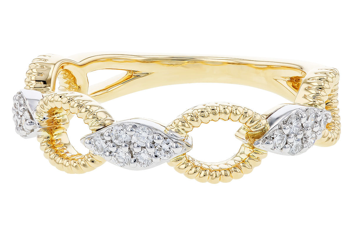 Allison Kaufman Diamond Wedding Band in 14K Yellow & White Gold, 0.20 ctw, alternate view