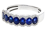 Allison Kaufman Sapphire & Diamond Wedding Band in 14K White Gold, 1.65 ctw, alternate view