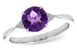 Allison Kaufman Amethyst & Diamond Ring in 14K White Gold, 1.30 ctw