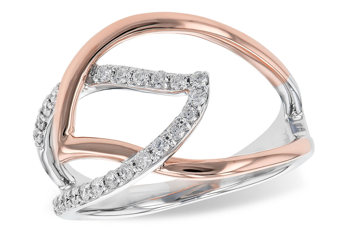 Allison Kaufman Diamond Ring in 14K Rose & White Gold, 0.25 ctw (D5850)