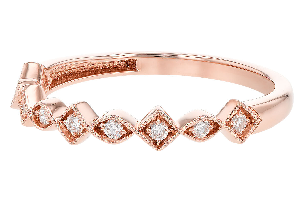 Allison Kaufman Diamond Wedding Band in 14K Rose Gold, 0.11 ctw (W2482), alternate view
