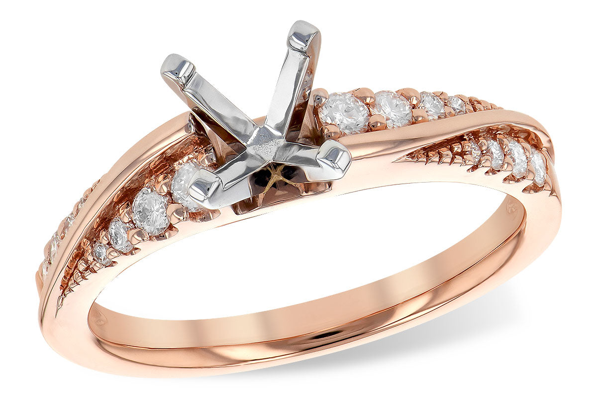 Allison Kaufman Diamond Engagement Ring Semi-Mount in 14K Rose Gold, 0.24 ctw (L7754)