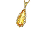 Allison Kaufman Citrine & Diamond Necklace in 14K Yellow Gold, 3.50 ctw, alternate view