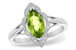 Allison Kaufman Peridot & Diamond Ring in 14K White Gold, 1.05 ctw
