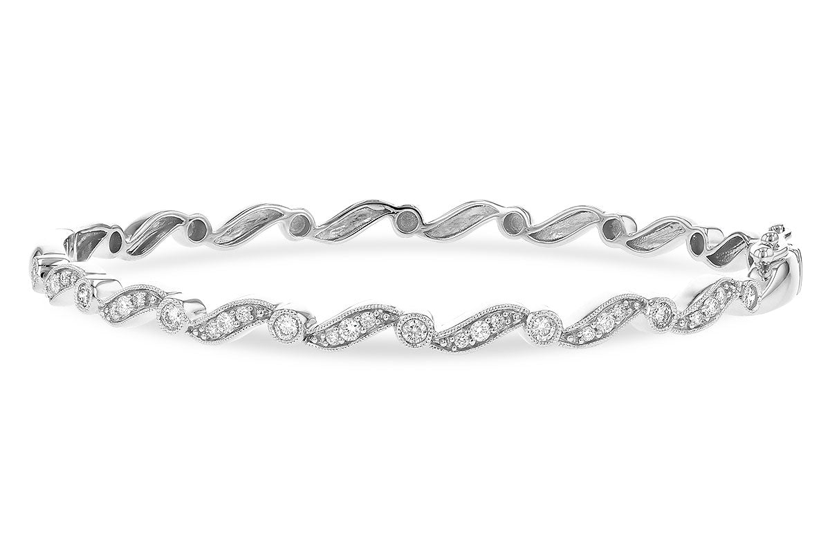 Allison Kaufman Diamond Bangle Bracelet in 14K White Gold, 0.50 ctw (B1272)