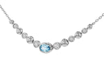 Allison Kaufman Blue Topaz & Diamond Necklace in 14K White Gold, 0.95 ctw (N8797), alternate view