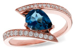 Allison Kaufman London Blue Topaz & Diamond Ring in 14K Rose Gold, 1.28 ctw