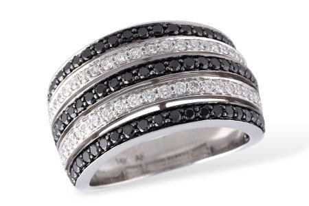 Allison Kaufman Black Diamond Wedding Band in 14K White Gold, 1.17 ctw