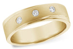 Allison Kaufman Diamond Men's Wedding Band in 14K Yellow Gold, 0.13 ctw