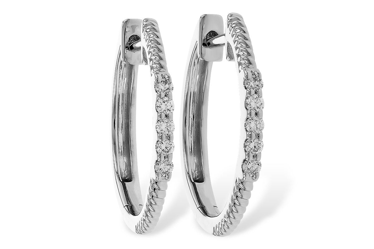 Allison Kaufman Diamond Earrings in 14K White Gold, 0.11 ctw