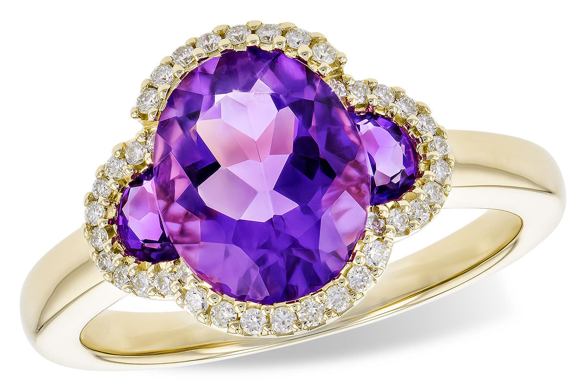 Allison Kaufman Amethyst & Diamond Ring in 14K Yellow Gold, 2.60 ctw