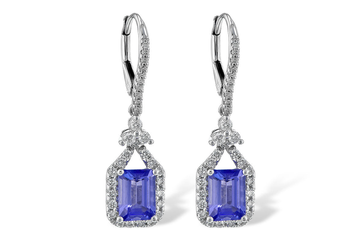 Allison Kaufman Tanzanite & Diamond Earrings in 14K White Gold, 2.08 ctw