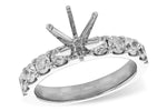 Allison Kaufman Diamond Engagement Ring Semi-Mount in 14K White Gold, 1.00 ctw (L7877)