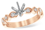 Allison Kaufman Diamond Engagement Ring Semi-Mount in 14K Rose Gold, 0.16 ctw (L7715)