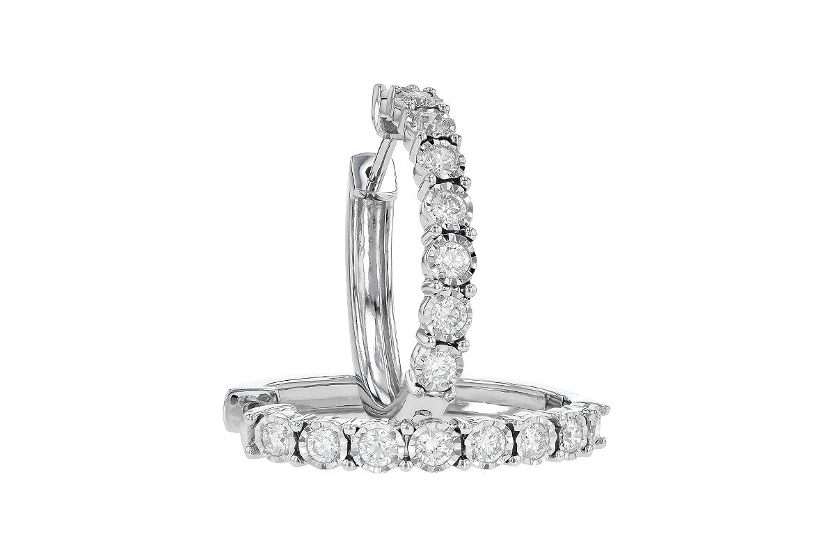Allison Kaufman Diamond Earrings in 14K White Gold, 1.00 ctw (ER809-1), alternate view