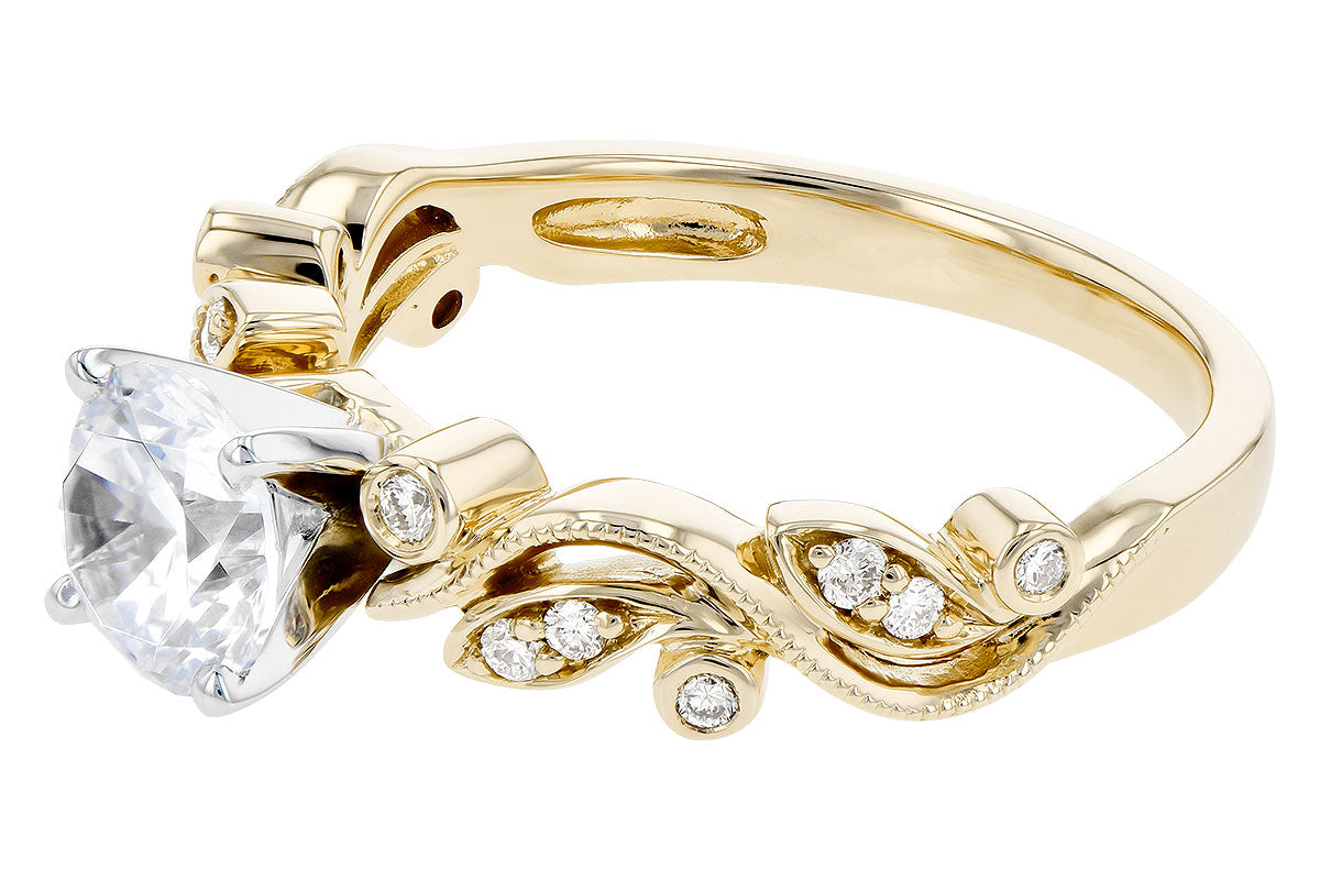 Allison Kaufman Diamond Engagement Ring Semi-Mount in 14K Yellow Gold, 0.14 ctw (L7757), alternate view