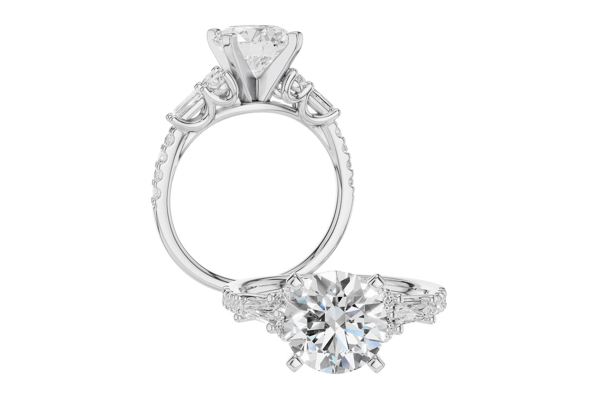 Allison Kaufman Diamond Engagement Ring Semi-Mount in 14K White Gold, 0.42 ctw (L7914), alternate view