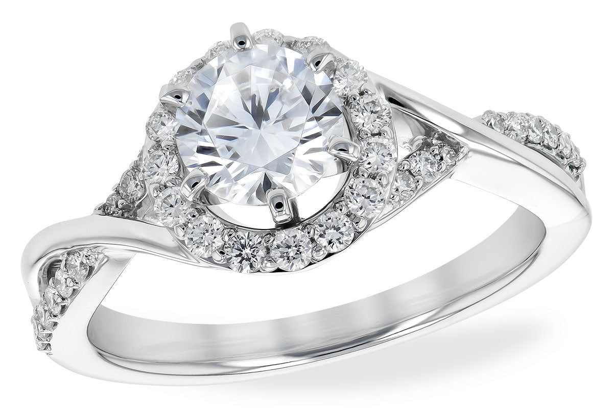 Allison Kaufman Diamond Engagement Ring Semi-Mount in 14K White Gold, 0.31 ctw (L7705)