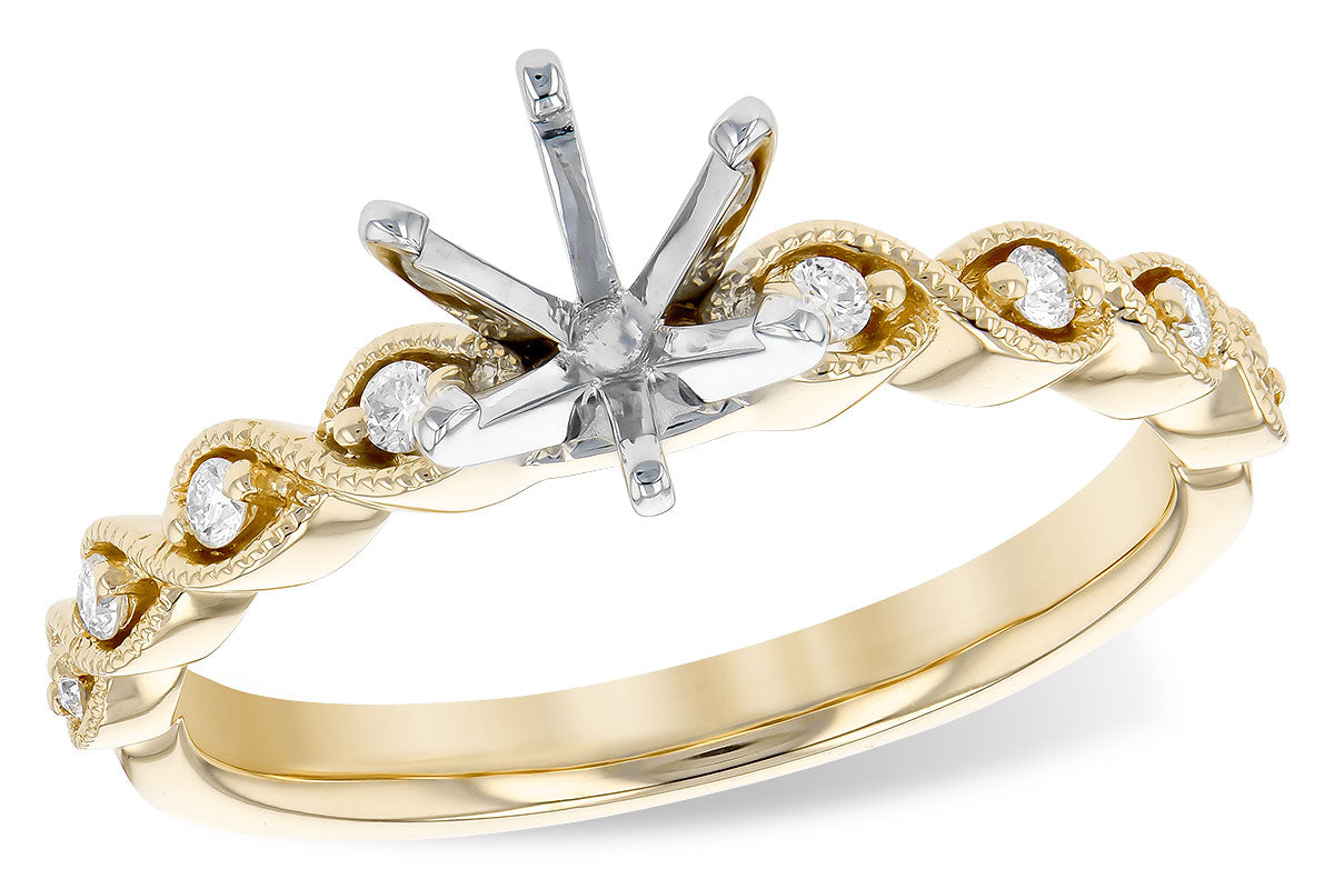 Allison Kaufman Diamond Engagement Ring Semi-Mount in 14K Yellow Gold, 0.10 ctw (L7789)