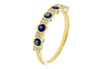 Allison Kaufman Sapphire & Diamond Wedding Band in 14K Yellow Gold, 0.46 ctw, alternate view