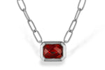 Allison Kaufman Garnet Necklace in 14K White Gold, 1.45 ctw