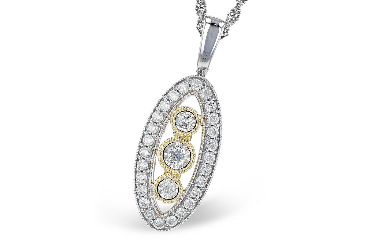 Allison Kaufman Diamond Necklace in 14K Two-Tone Gold, 0.34 ctw (N8209)