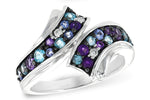 Allison Kaufman Multi-Gemstone & Diamond Ring in 14K White Gold, 0.89 ctw