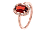 Allison Kaufman Garnet & Diamond Ring in 14K Rose Gold, 1.75 ctw (D5775), alternate view