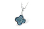 Allison Kaufman Blue Diamond Necklace in 14K White Gold, 0.34 ctw