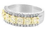 Allison Kaufman Yellow Diamond Wedding Band in 14K Two-Tone Gold, 1.64 ctw, alternate view
