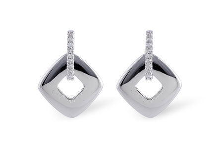 Allison Kaufman Diamond Earrings in 14K White Gold, 0.10 ctw (E1486)