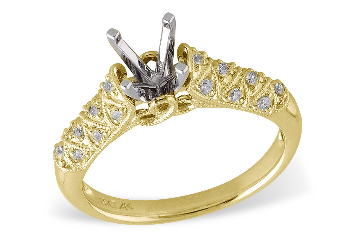 Allison Kaufman Diamond Engagement Ring Semi-Mount in 14K Yellow Gold, 0.25 ctw (L7444)
