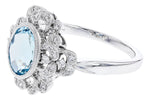 Allison Kaufman Aquamarine & Diamond Ring in 14K White Gold, 1.14 ctw, alternate view