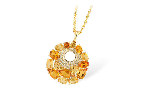 Allison Kaufman Citrine, Yellow Sapphire & Diamond Necklace in 14K Yellow Gold, 3.06 ctw