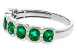 Allison Kaufman Emerald & Diamond Wedding Band in 14K White Gold, 1.22 ctw, alternate view