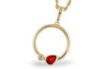 Allison Kaufman Ruby & Diamond Necklace in 14K Yellow Gold, 0.26 ctw (N8582)