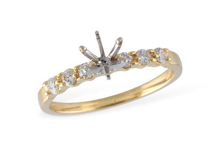Allison Kaufman Diamond Engagement Ring Semi-Mount in 14K Yellow Gold, 0.21 ctw (LR114-21)
