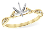 Allison Kaufman Diamond Engagement Ring Semi-Mount in 14K Yellow Gold, 0.11 ctw (L7812)