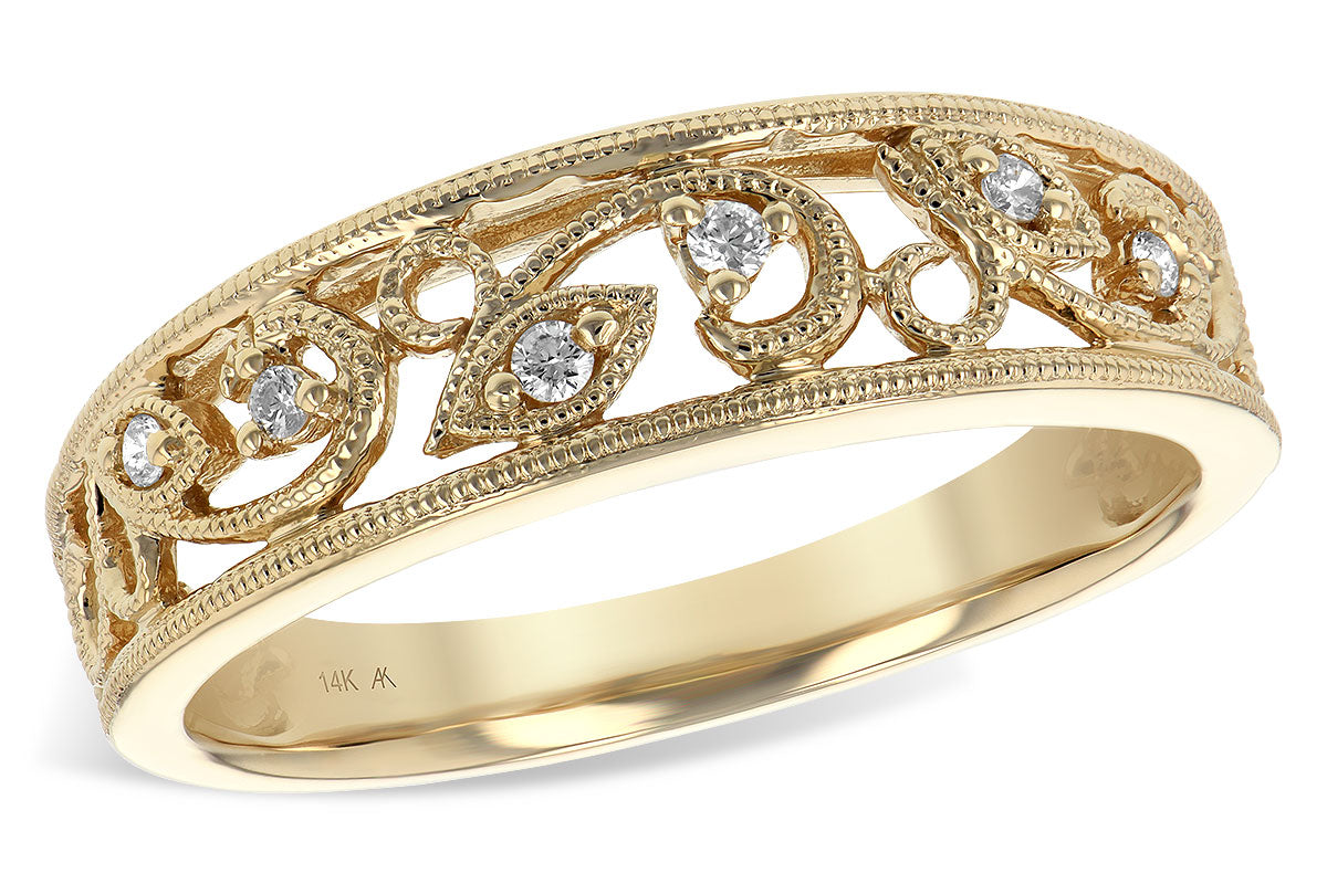Allison Kaufman Diamond Wedding Band in 14K Yellow Gold, 0.05 ctw (W1888)