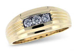 Allison Kaufman Diamond Men's Wedding Band in 14K Yellow Gold, 0.26 ctw