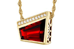 Allison Kaufman Garnet & Diamond Necklace in 14K Yellow Gold, 4.00 ctw, alternate view